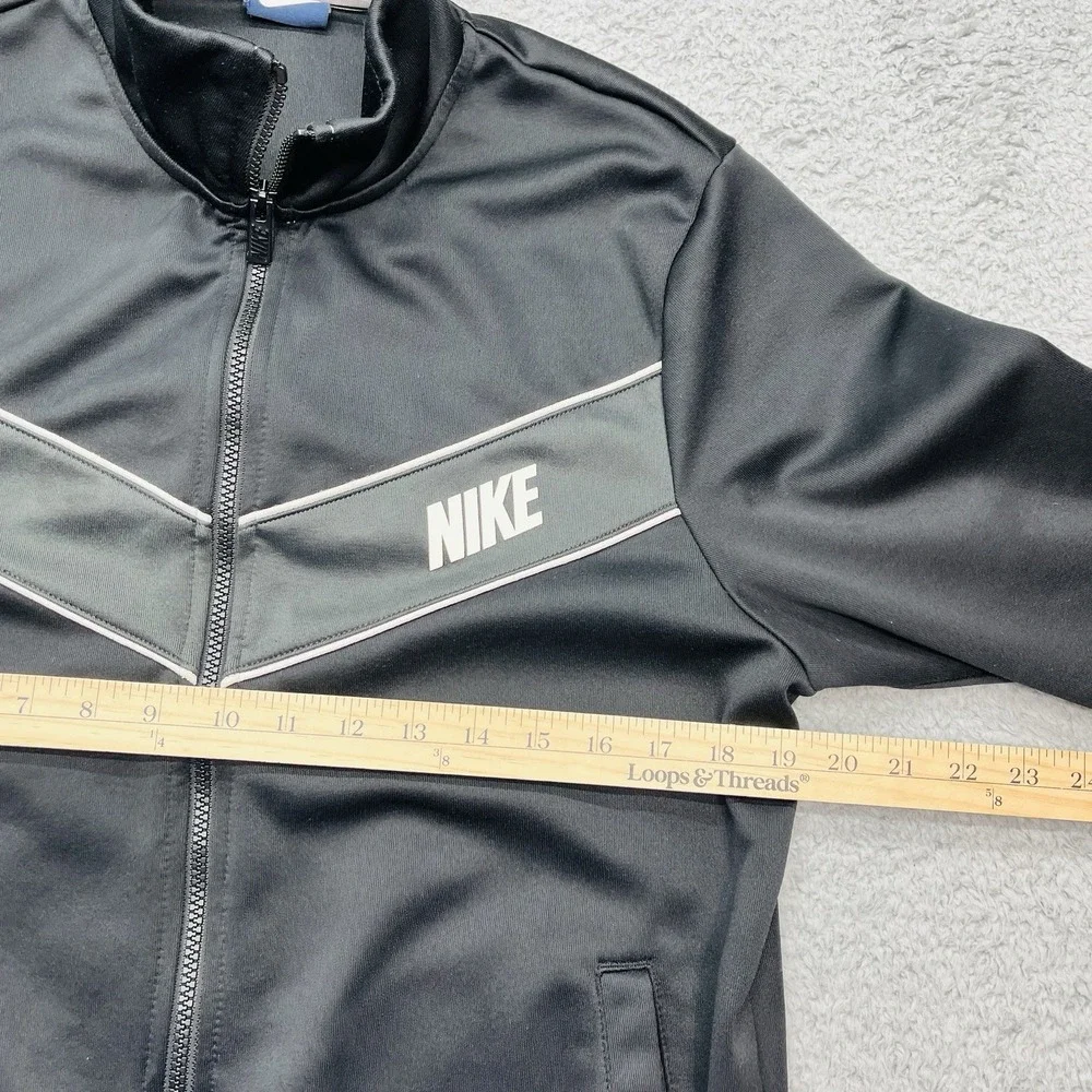 Nike Track Jacket Mens M Vintage Black‎ Full Zip Spell-Out Streetwear Athleisure